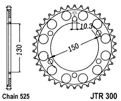 JT Звезда задняя (ведомая) JTR300-43